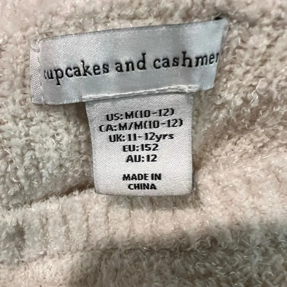 Cupcakes & cashmere girls chenille cream sweater red pink hearts 10/12 soft cozy - Picture 7 of 9